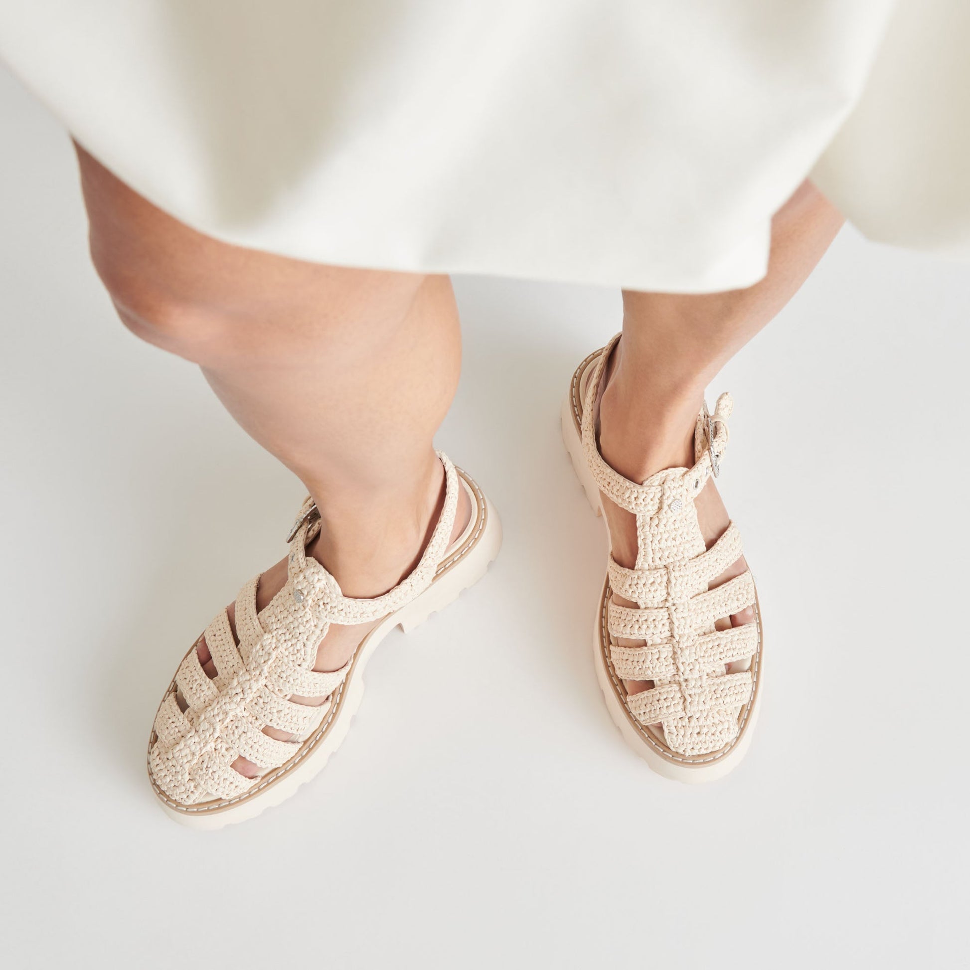 LASLY SANDALS OATMEAL KNIT - Dolce Vita