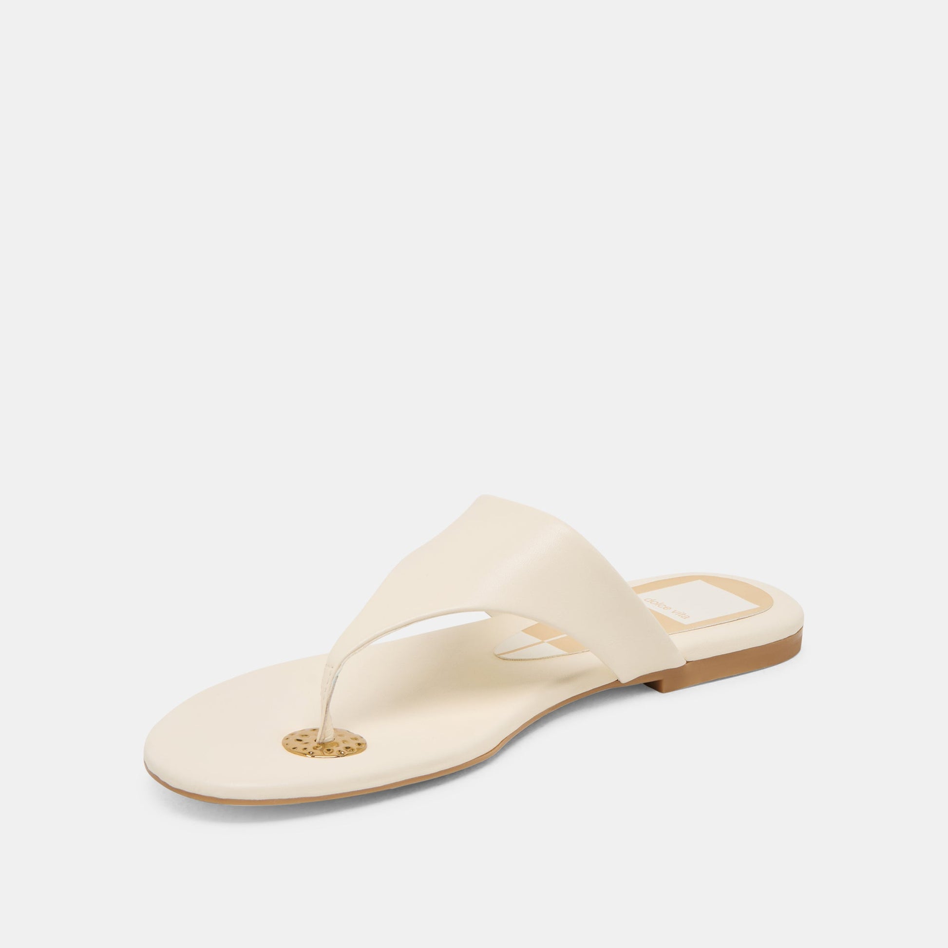 KITTLE SANDALS OFF WHITE LEATHER - Dolce Vita