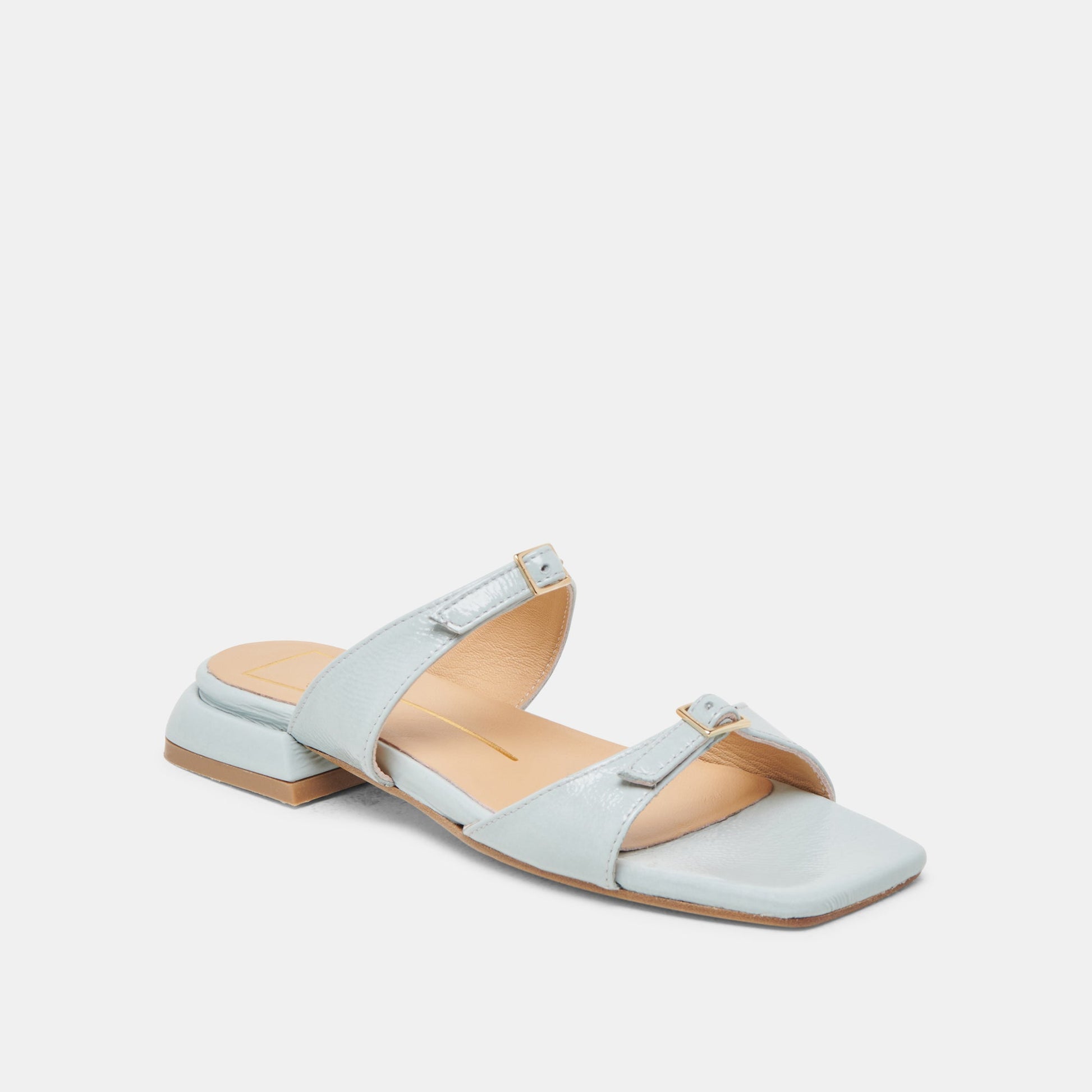LAVERN SANDALS ICE BLUE CRINKLE PATENT - Dolce Vita
