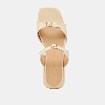 LAVERN SANDALS LIGHT YELLOW CRINKLE PATENT - Dolce Vita