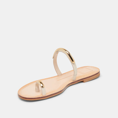 WINK WIDE SANDALS BONE LEATHER - Dolce Vita
