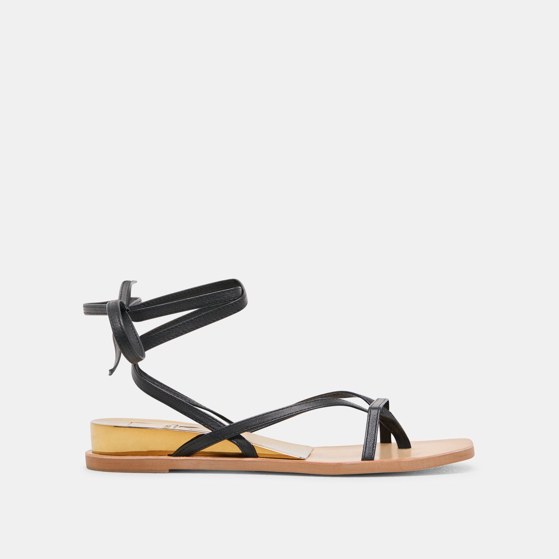 RUDIE SANDALS BLACK LEATHER - Dolce Vita