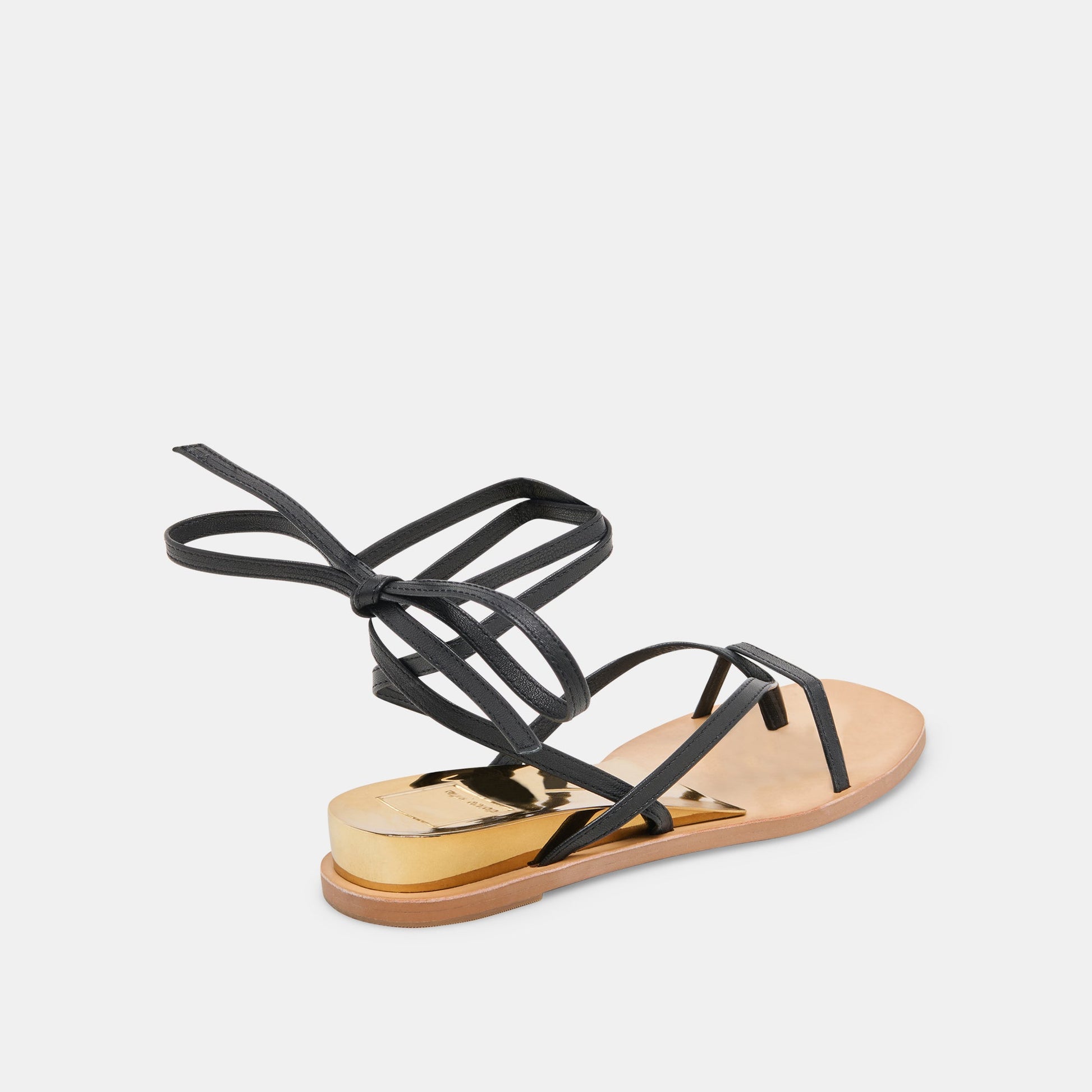 RUDIE SANDALS BLACK LEATHER - Dolce Vita