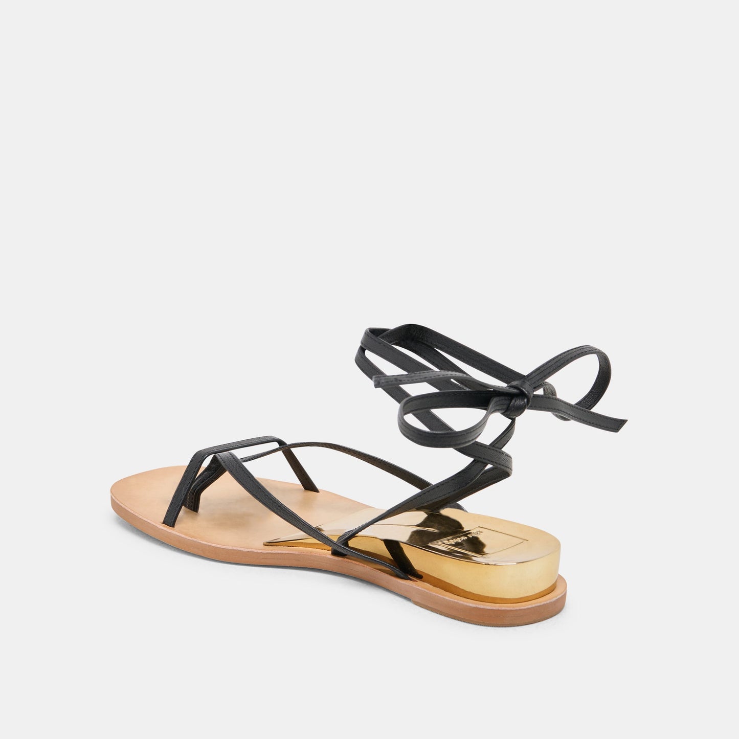 RUDIE SANDALS BLACK LEATHER - Dolce Vita