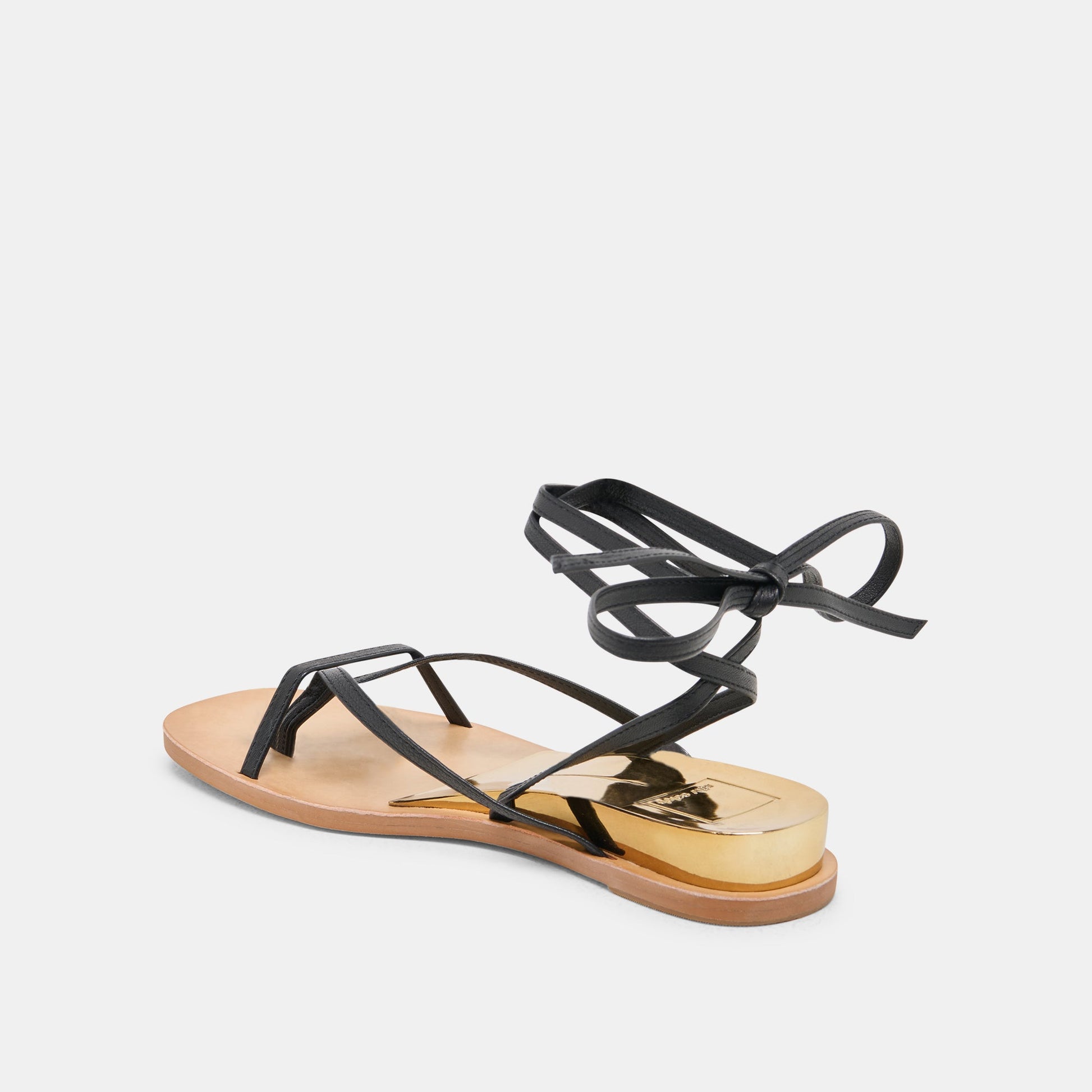 RUDIE SANDALS BLACK LEATHER - Dolce Vita