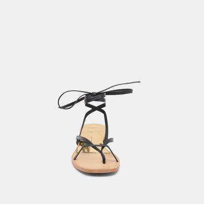 RUDIE SANDALS BLACK LEATHER - Dolce Vita