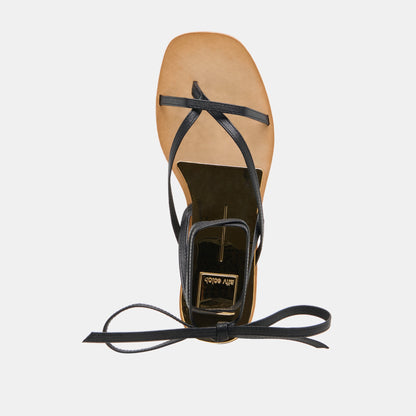RUDIE SANDALS BLACK LEATHER - Dolce Vita
