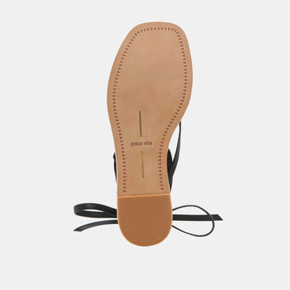 RUDIE SANDALS BLACK LEATHER - Dolce Vita
