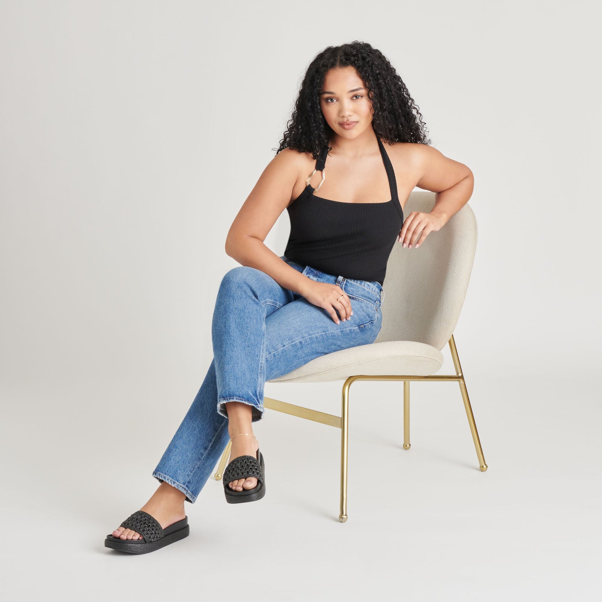 SIDONA SANDALS ONYX RAFFIA - Dolce Vita