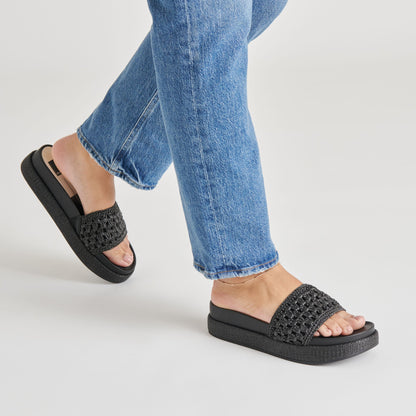 SIDONA SANDALS ONYX RAFFIA - Dolce Vita