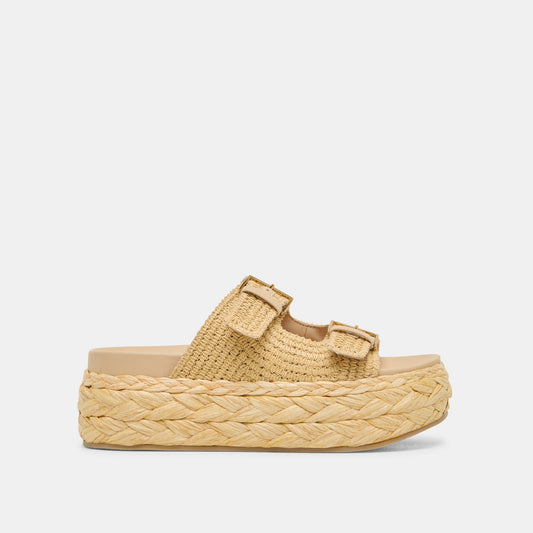 Falyn Lt Natural Woven Raffia Sandals - Dolce Vita
