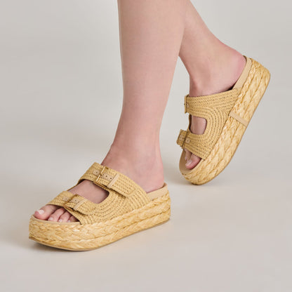 Falyn Lt Natural Woven Raffia Sandals - Dolce Vita