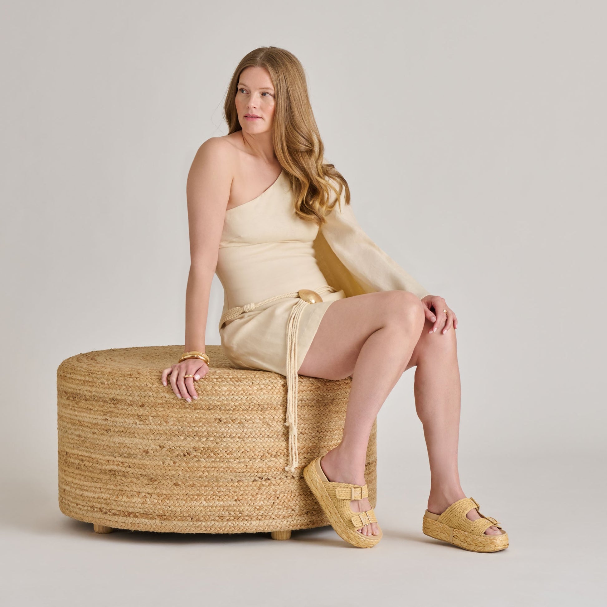 Falyn Lt Natural Woven Raffia Sandals - Dolce Vita