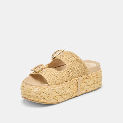 Falyn Lt Natural Woven Raffia Sandals - Dolce Vita