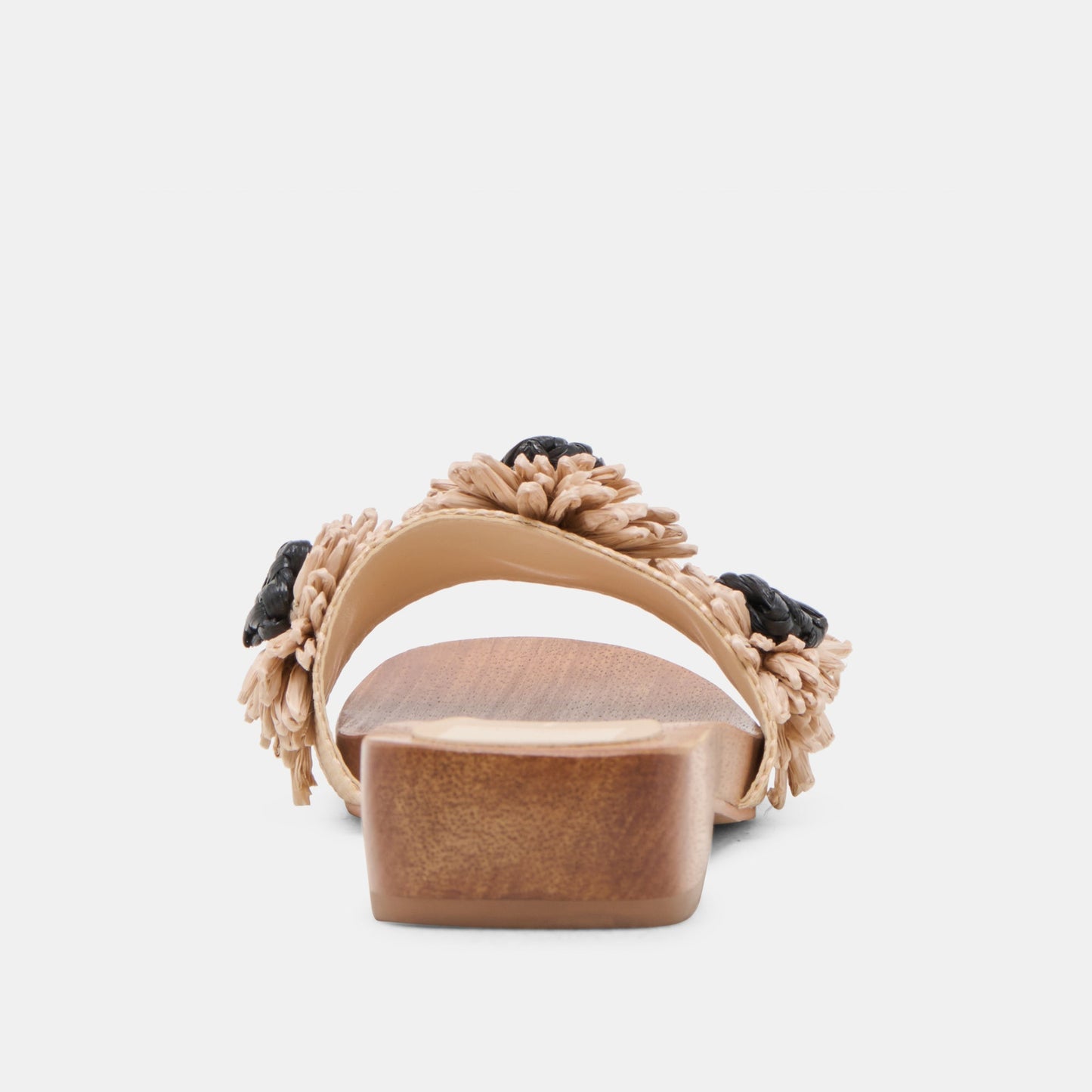 Ariena Black Natural Floral Raffia Sandals - Dolce Vita