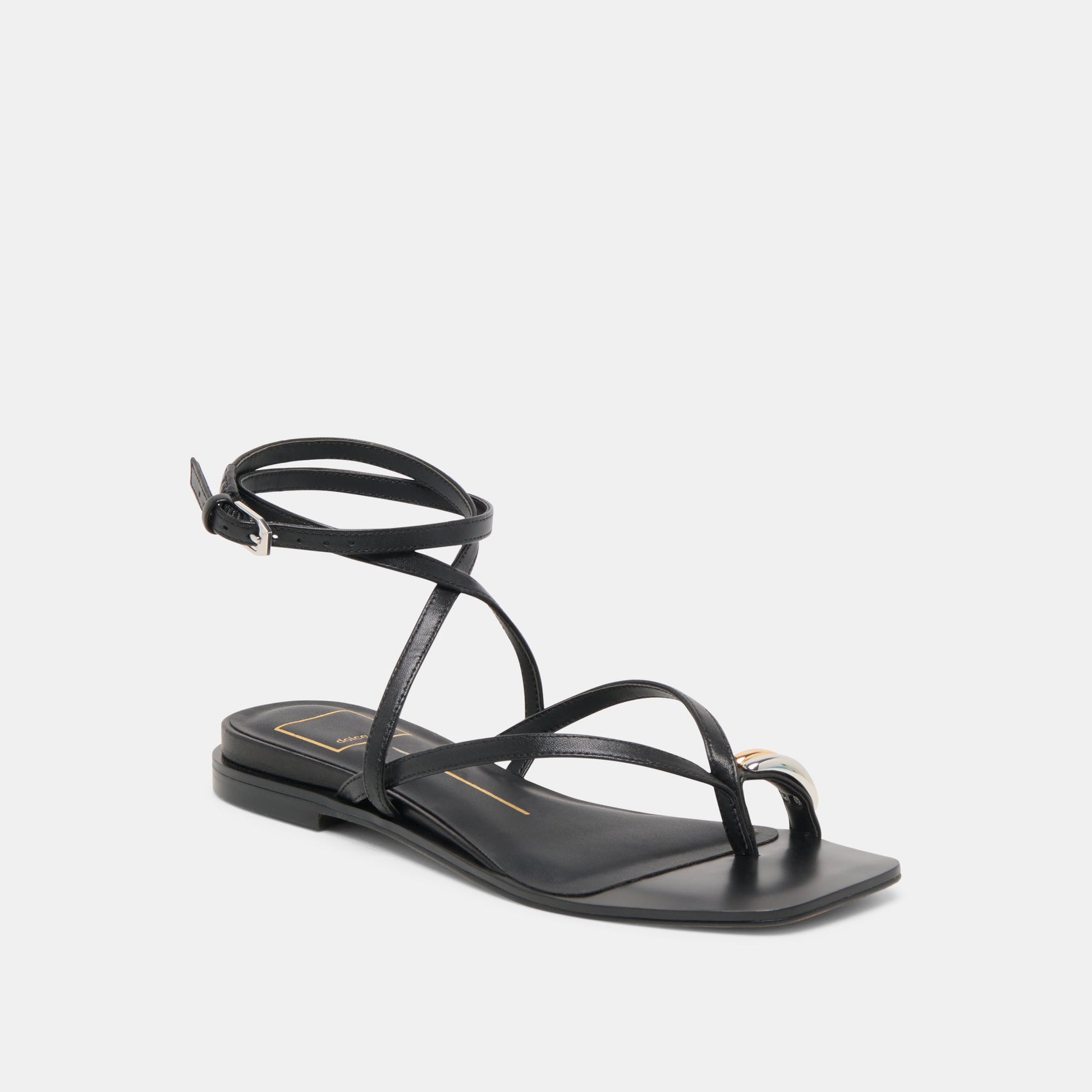 Tyrice Black Leather Sandals - Dolce Vita