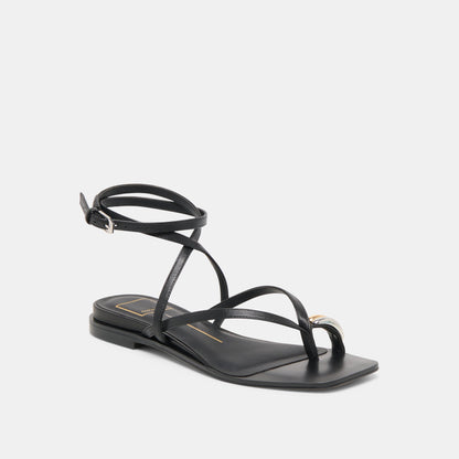 Tyrice Black Leather Sandals - Dolce Vita
