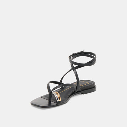 Tyrice Black Leather Sandals - Dolce Vita