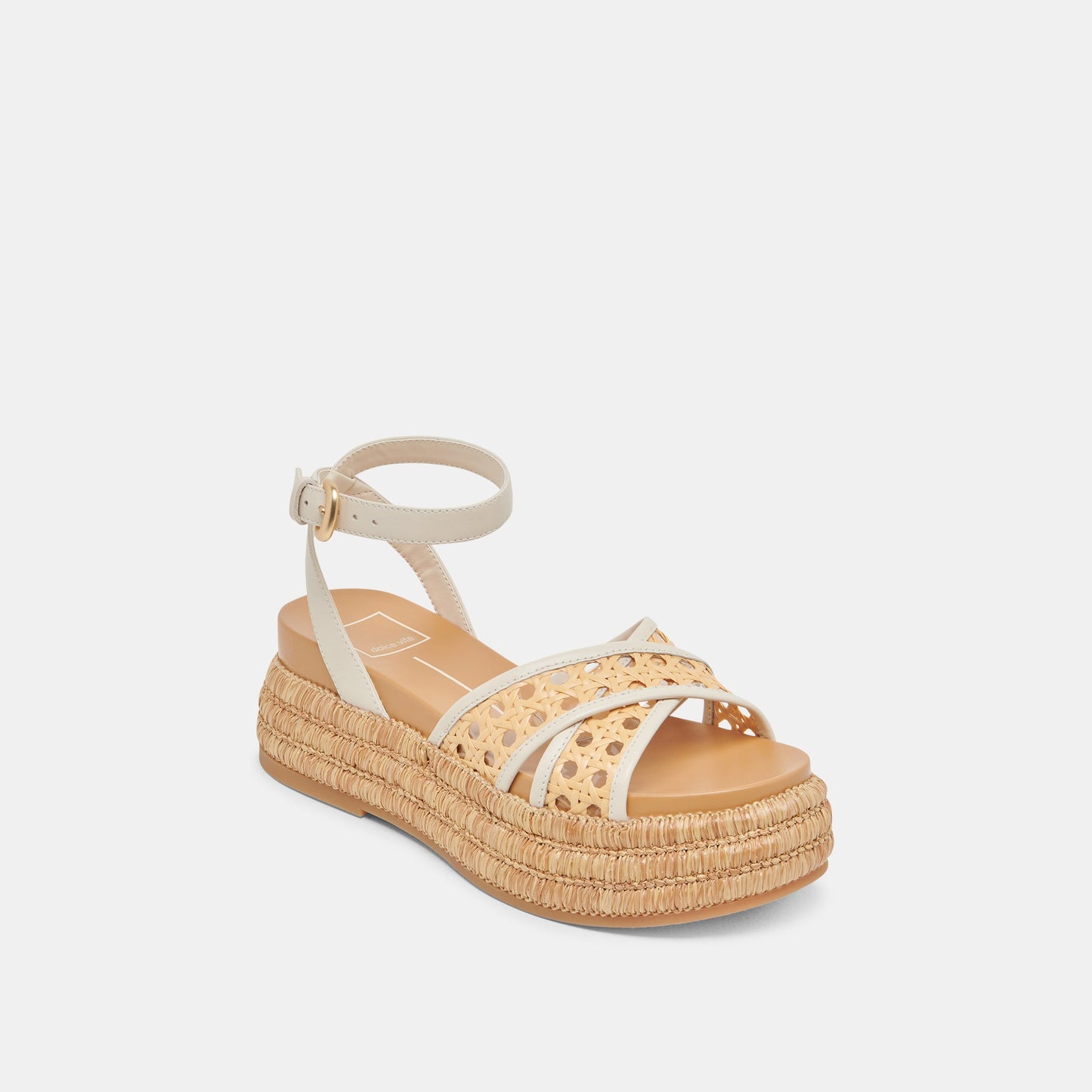 WRILEY SANDALS CREME WOVEN RAFFIA - Dolce Vita