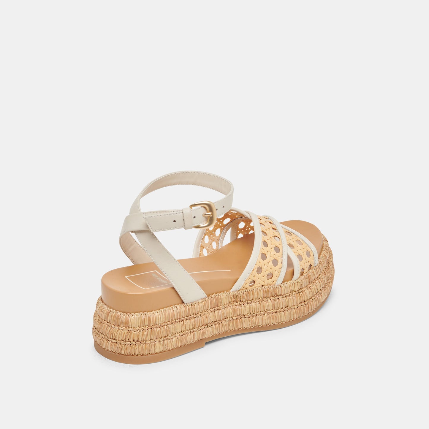 WRILEY SANDALS CREME WOVEN RAFFIA - Dolce Vita