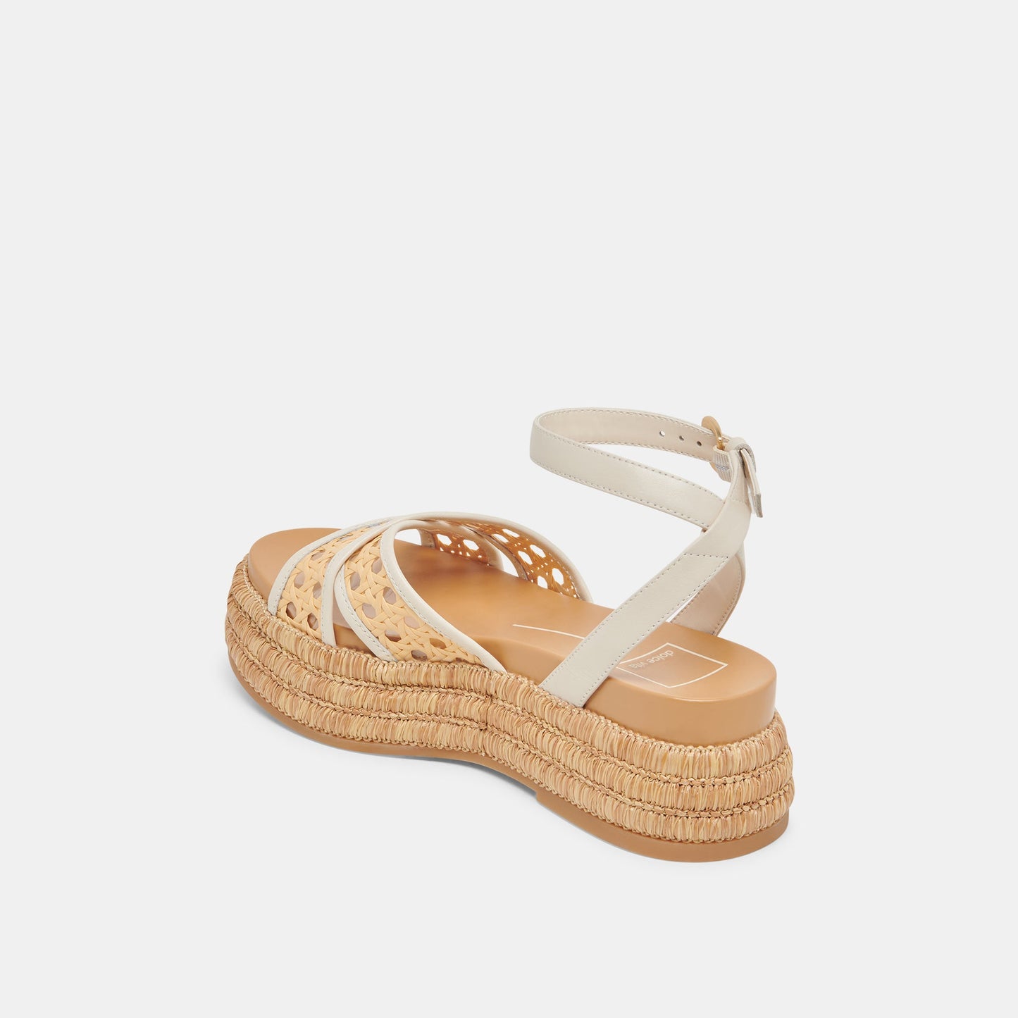WRILEY SANDALS CREME WOVEN RAFFIA - Dolce Vita