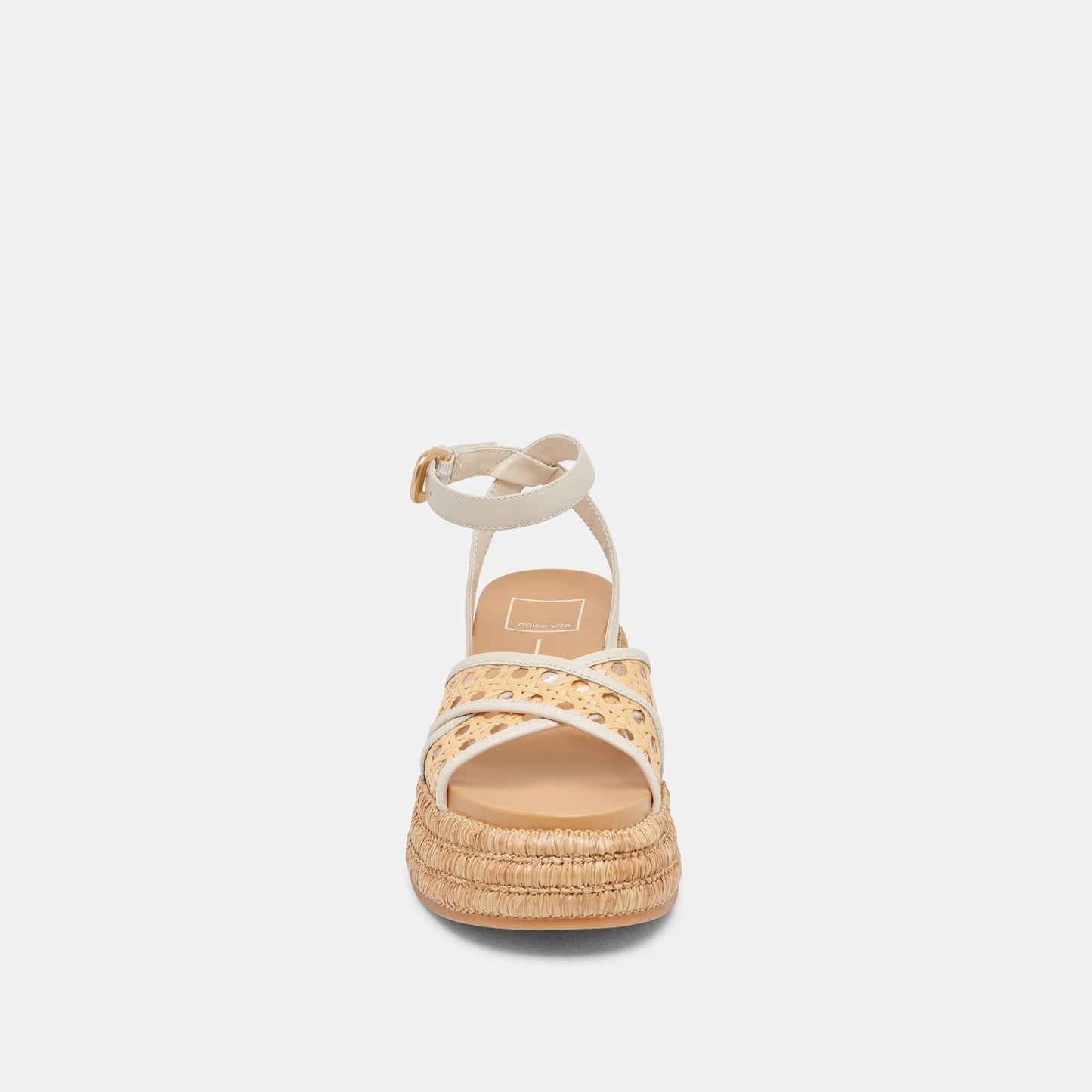 WRILEY SANDALS CREME WOVEN RAFFIA - Dolce Vita