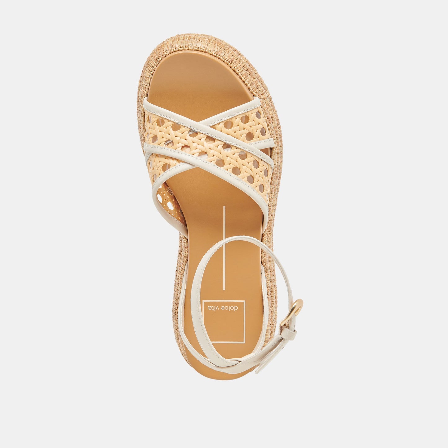 WRILEY SANDALS CREME WOVEN RAFFIA - Dolce Vita