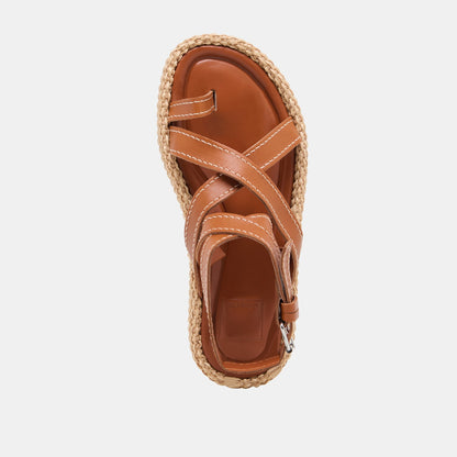 ROXIE SANDALS BROWN LEATHER - Dolce Vita