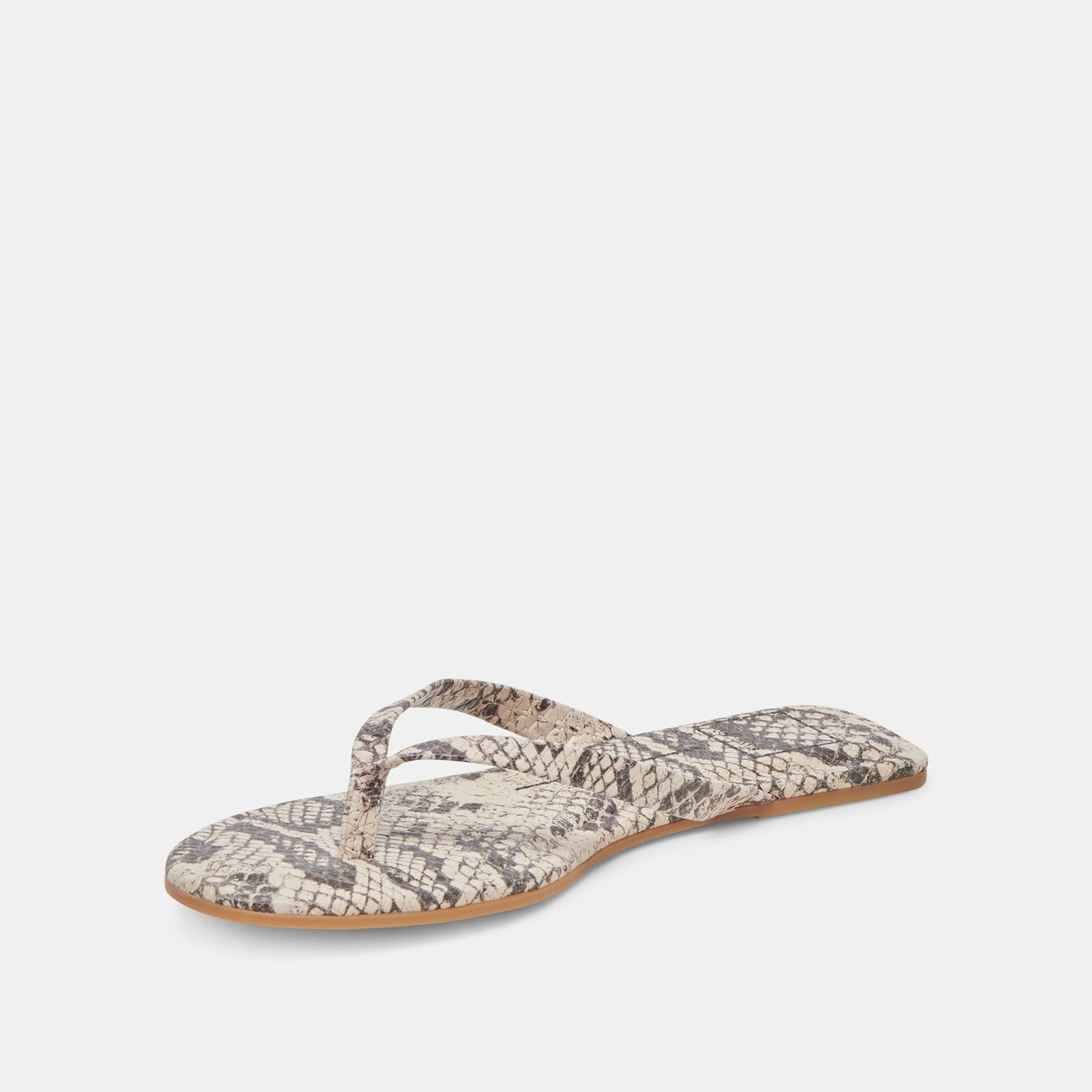 LAYNEY SANDALS BLACK WHITE EMBOSSED SNAKE - Dolce Vita