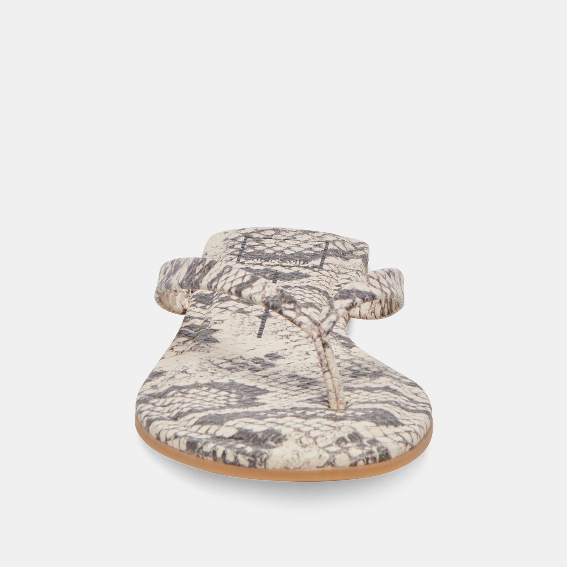 LAYNEY SANDALS BLACK WHITE EMBOSSED SNAKE - Dolce Vita
