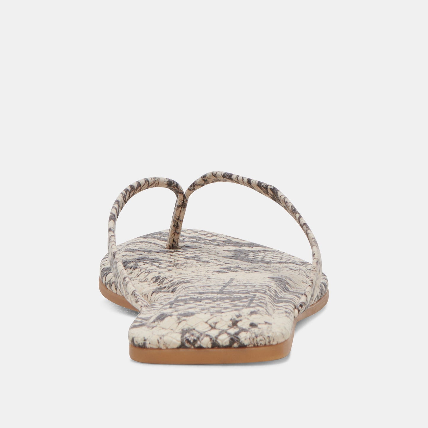 LAYNEY SANDALS BLACK WHITE EMBOSSED SNAKE - Dolce Vita