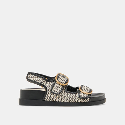 STARLA SANDALS BLACK NATURAL RAFFIA - Dolce Vita