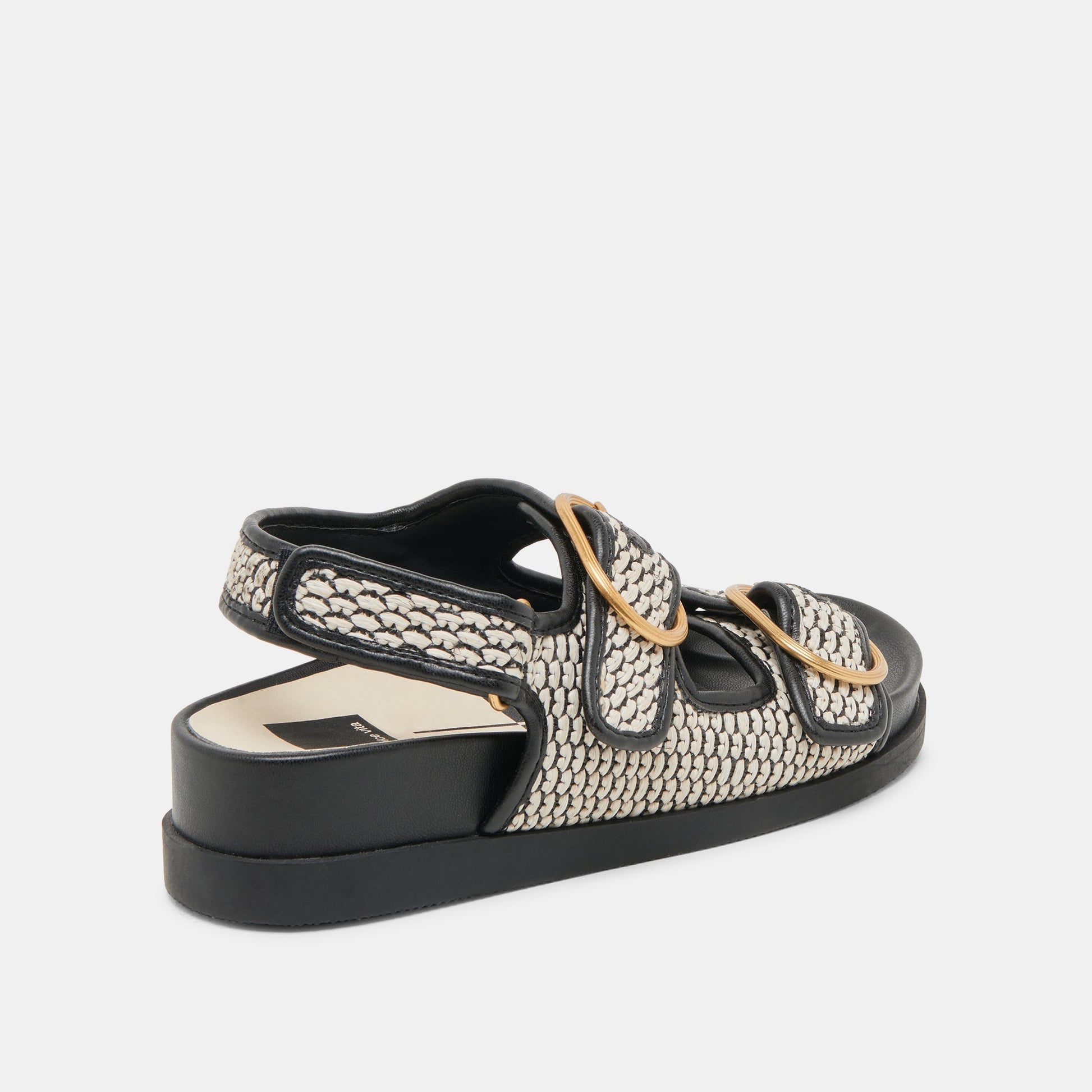 STARLA SANDALS BLACK NATURAL RAFFIA - Dolce Vita