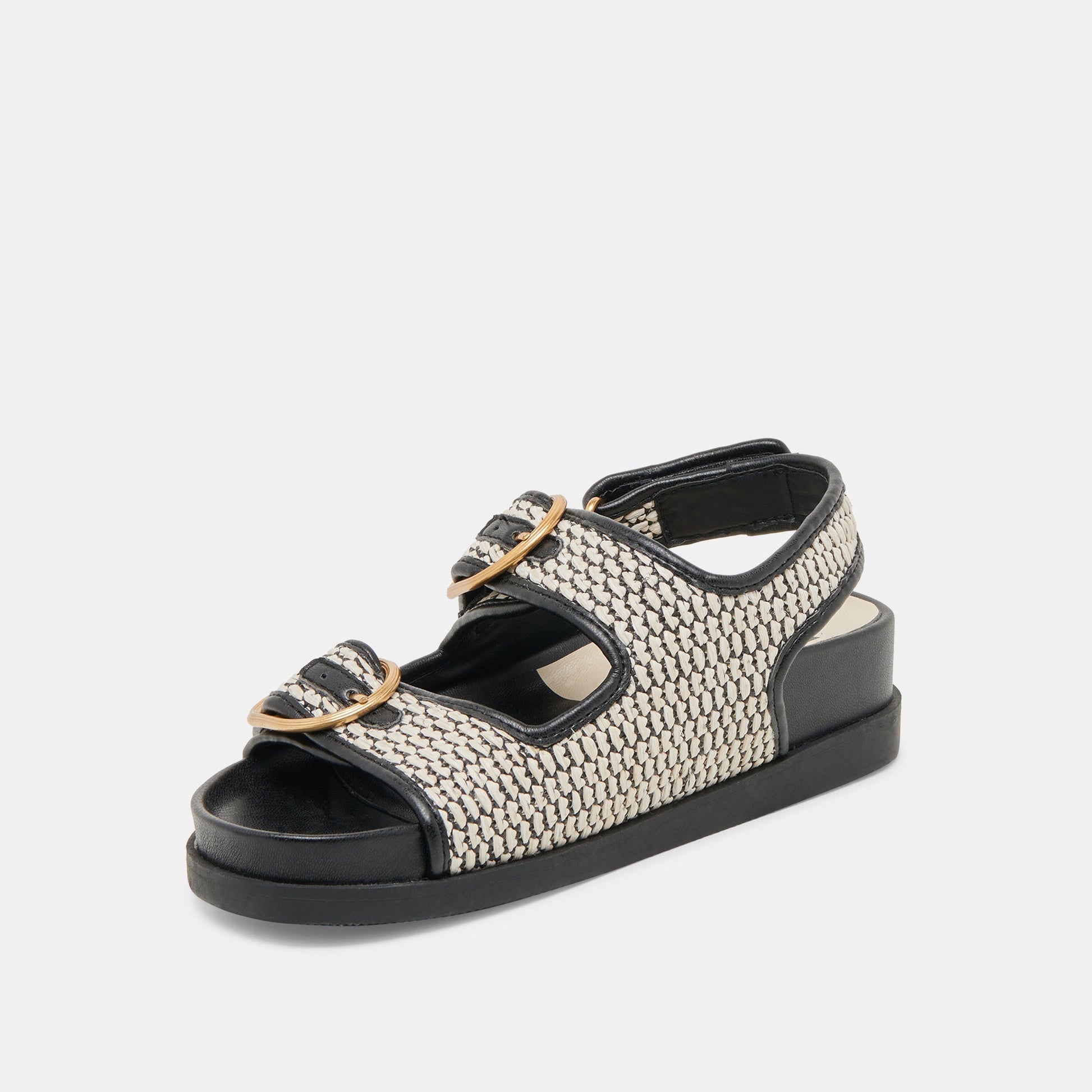 STARLA SANDALS BLACK NATURAL RAFFIA - Dolce Vita