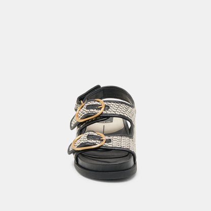 STARLA SANDALS BLACK NATURAL RAFFIA - Dolce Vita