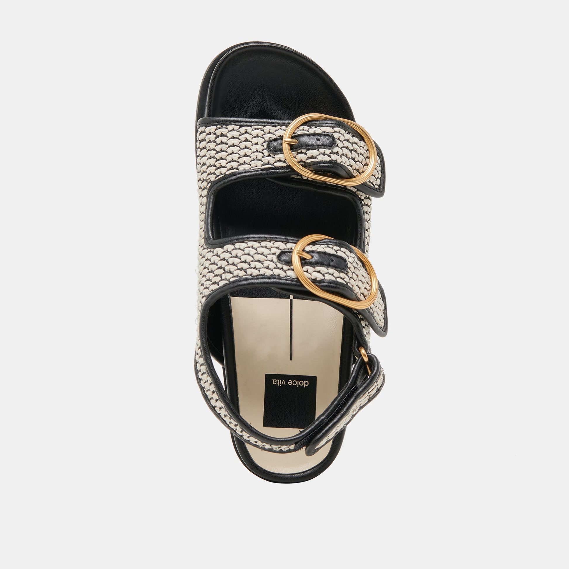 STARLA SANDALS BLACK NATURAL RAFFIA - Dolce Vita