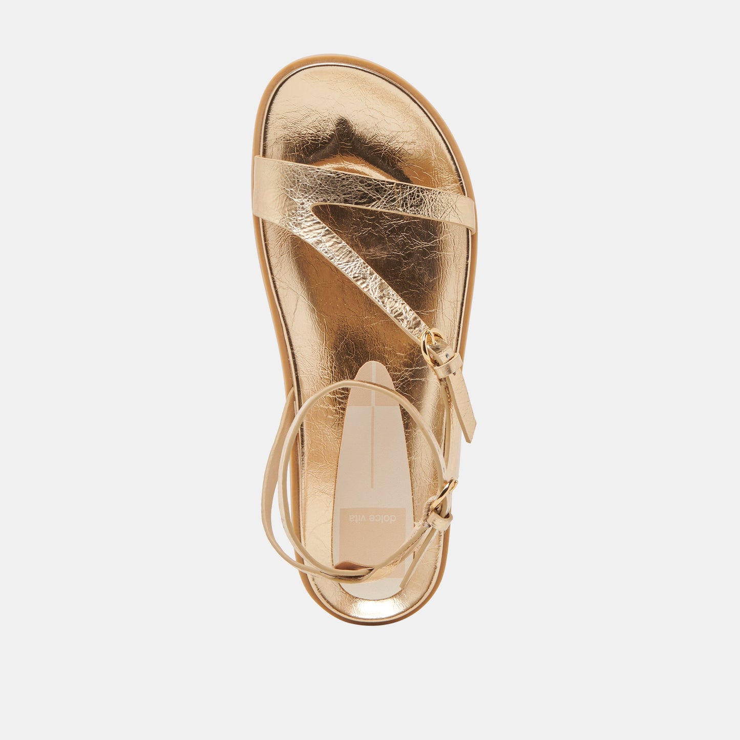 DARLIS SANDALS GOLD DISTRESSED LEATHER - Dolce Vita