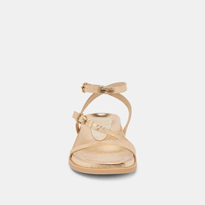 DARLIS SANDALS GOLD DISTRESSED LEATHER - Dolce Vita