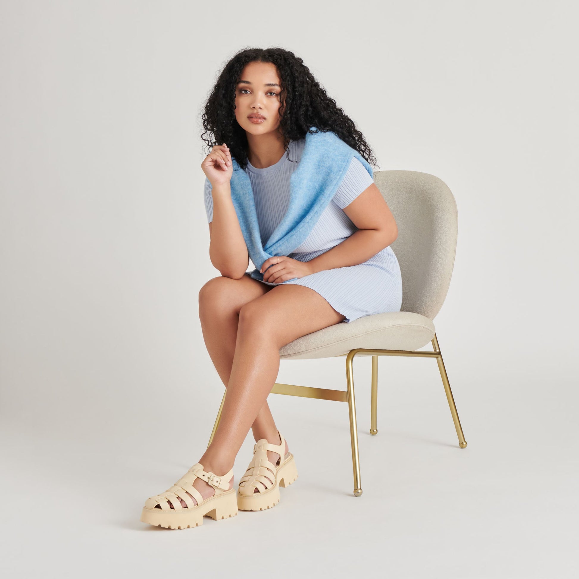 LASLY TONAL SANDALS LIGHT YELLOW LEATHER - Dolce Vita