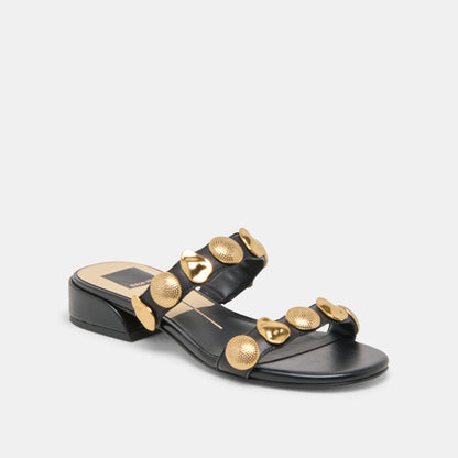 Farrow Black Leather Sandals - Dolce Vita