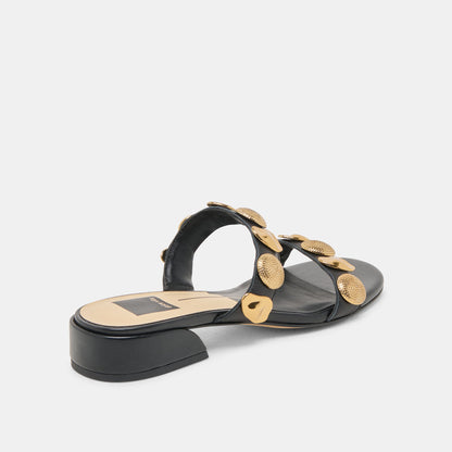 Farrow Black Leather Sandals - Dolce Vita