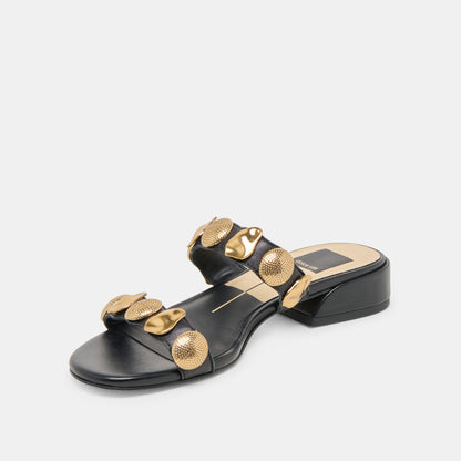 Farrow Black Leather Sandals - Dolce Vita