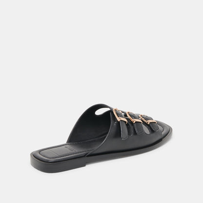 Fin Black Leather Sandals - Dolce Vita