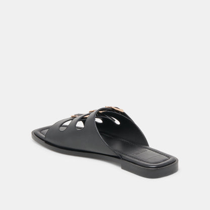 Fin Black Leather Sandals - Dolce Vita