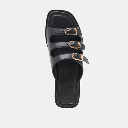 Fin Black Leather Sandals - Dolce Vita