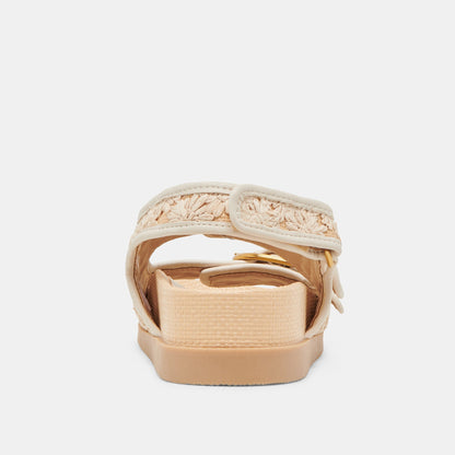 STARLA SANDALS CREME FLORAL RAFFIA - Dolce Vita