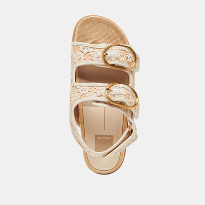 STARLA SANDALS CREME FLORAL RAFFIA - Dolce Vita
