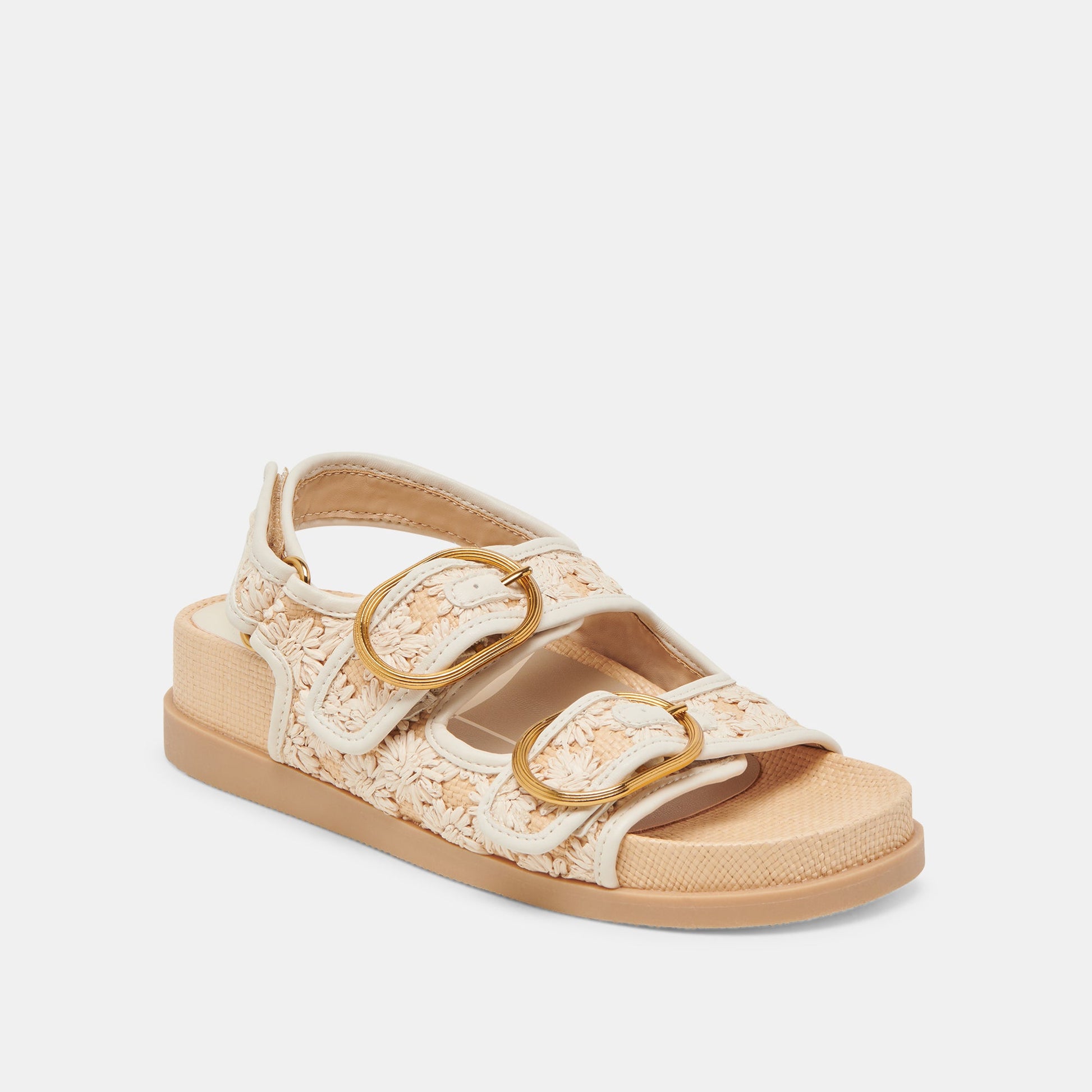 STARLA SANDALS CREME FLORAL RAFFIA - Dolce Vita