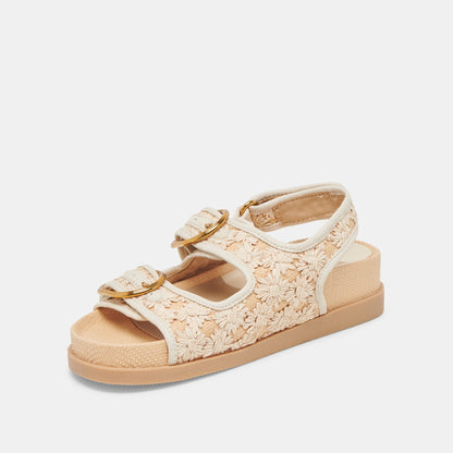 STARLA SANDALS CREME FLORAL RAFFIA - Dolce Vita