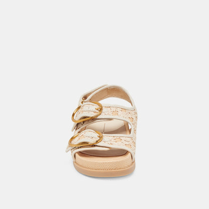STARLA SANDALS CREME FLORAL RAFFIA - Dolce Vita